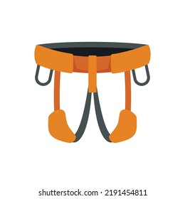 Industrial climber belt icon. Flat illustration of industrial climber belt vector icon isolated on white background