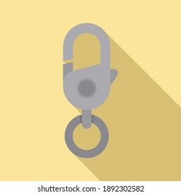 Industrial climber carabine icon. Flat illustration of industrial climber carabine vector icon for web design