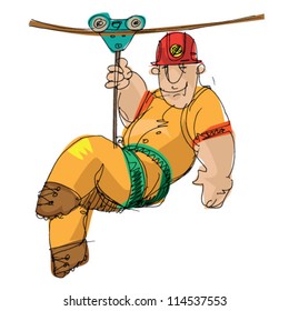 industrial climber - cartoon