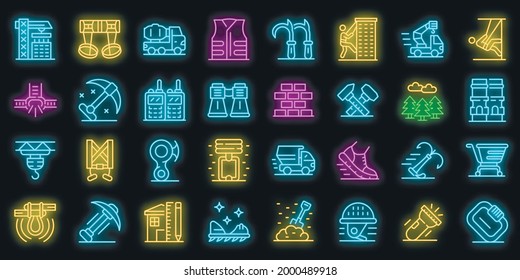 Symbol für industrielle Kletterer Rahmenset für industrielle Klettervektorsymbole auf Schwarz