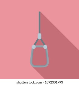 Industrial climber metal carabine icon. Flat illustration of industrial climber metal carabine vector icon for web design