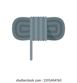 Industrial climber rope icon. Flat illustration of industrial climber rope vector icon isolated on white background
