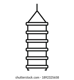 Industrial climber rope ladder icon. Outline industrial climber rope ladder vector icon for web design isolated on white background