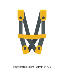 Industrial climber security belt icon. Flat illustration of industrial climber security belt vector icon isolated on white background