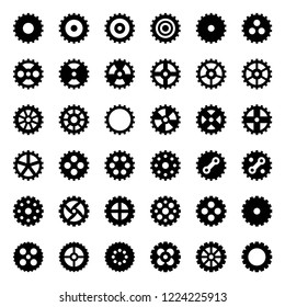 industrial cogwheels icon set in solid design.