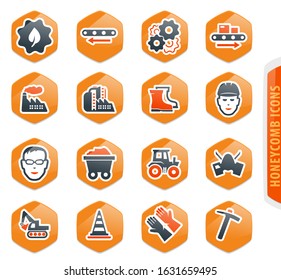 Industrial color vector icons for user interface design