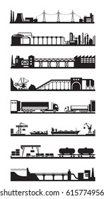 Industrial communication lines - vector illustration