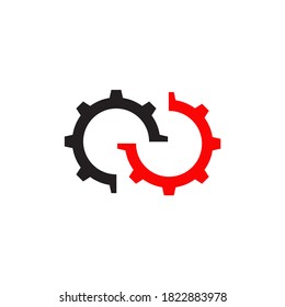 Industrial company logo design with gear icon template