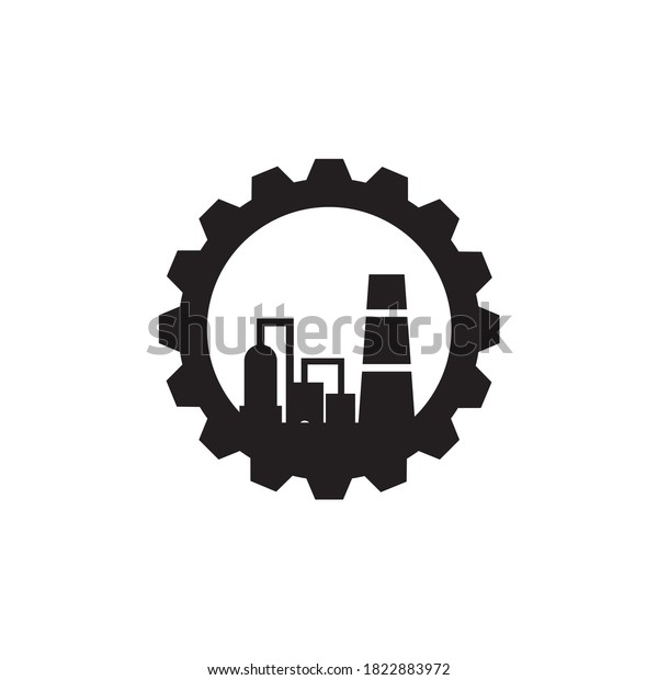 Industrial\
company logo design with gear icon\
template