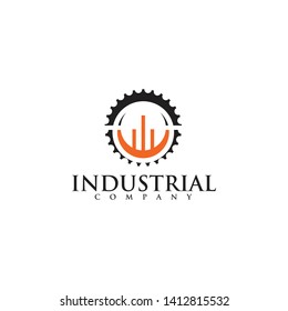 Industrial company logo design with using gear icon