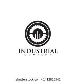 Industrial company logo design with using gear icon