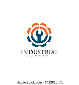 Industrial Company Logo Design Using Gear Stock Vector (Royalty Free ...