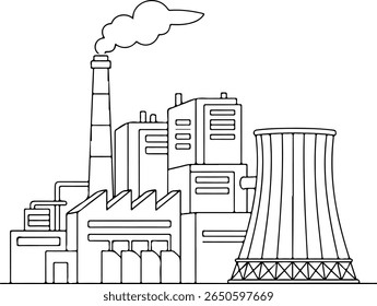 Industrial Complex Power Plant and Factory Illustration vector