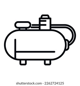 Industrieller Kompressor Symbol Umrandungsvektor. Panzer pumpen. Elektromotor