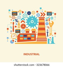 Industrial concept design on old background,clean vector