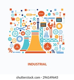 Industrial concept design on white background,clean vector