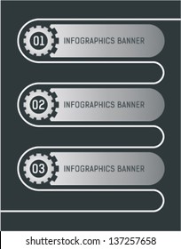 Industrial concept modern design template, layout with numbered curvy lines, can be used as background or website banner, navigation bar, menu.