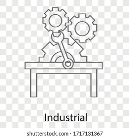 Industrial concept on transparency background. Creative idea design. Flat vector illustration for template, brochure or presentation.