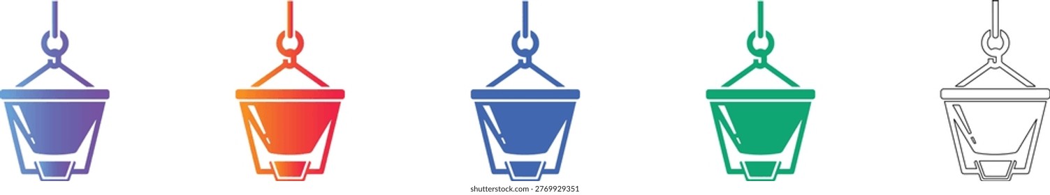 Industrial Concrete Bucket Vector Set vol 1164