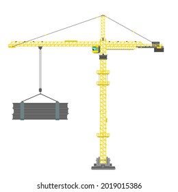 Ilustración del icono de la grúa de construcción industrial