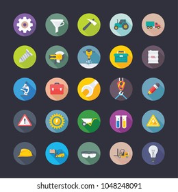 
Industrial and Construction Flat Icons 
