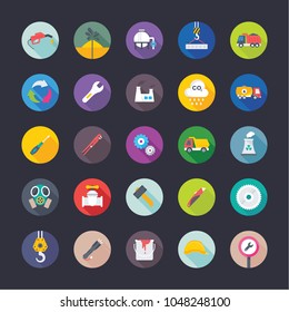 
Industrial and Construction Flat Icons 
