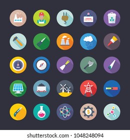 
Industrial and Construction Flat Icons Set
