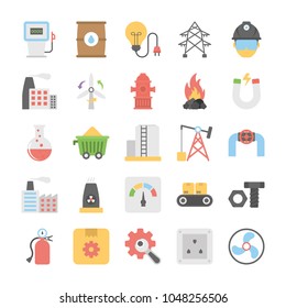 
Industrial and Construction Flat Icons Set
