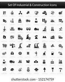 Industrial and Construction icons,Black version,vector
