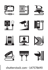 Instalaciones industriales y de construcción - ilustración vectorial