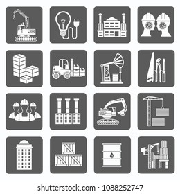 Industrial and construction vector icon set