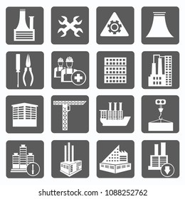 Industrial and construction vector icon set