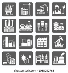 Industrial and construction vector icon set