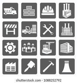 Industrial and construction vector icon set
