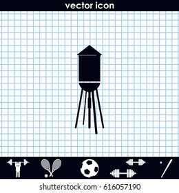 Industrial construction with water tank.