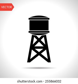 Industrial construction and water tank  Vector illustration