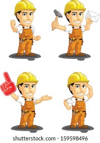 Industrial Construction Worker Customizable Mascot 9 