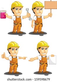 Industrial Construction Worker Customizable Mascot 12 