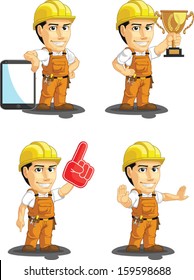 Industrial Construction Worker Customizable Mascot 15 
