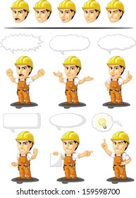 Industrial Construction Worker Customizable Mascot 17 