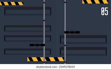 Industrial container door design vector