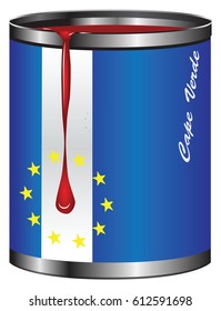 Industrial container stylized Cape Verde flag. Vector illustration.
