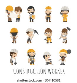 Industrial contractors workers people ,  eps10 vector format