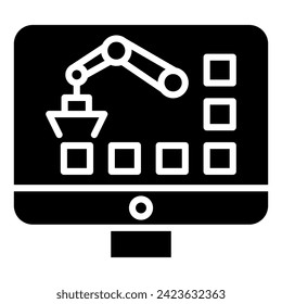 Ilustración vectorial de línea de icono de Control Industrial