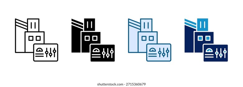 Conjunto de iconos de panel de control de Industrial Colección de estilo múltiple