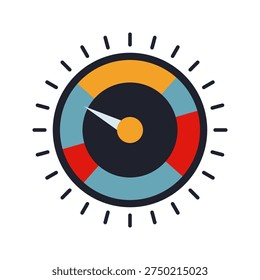 Industrial control panel interface elements with buttons dials and radars flat Illustration