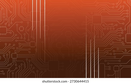 Fondo de placa de circuito de cobre de Industrial con líneas de conexión digital brillante