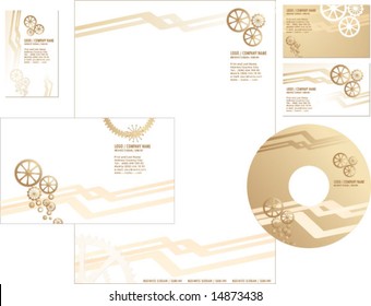 industrial corporate identity templates, vector illustration, easy to edit