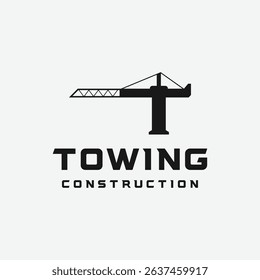 Industrial crane or heavy equipment logo design.