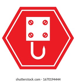 industrial crane hook caution symbol vector